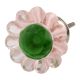 Pink Daisy Green Crystal Glass Drawer Knob